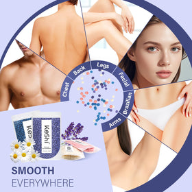 User applying wax from KeShi waxing kit on arm