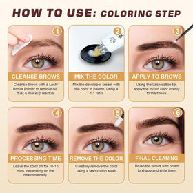 User applying WEILNELL Eyelash & Eyebrow Color Kit at home