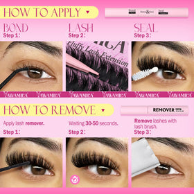 User applying Yawamica lash clusters in a home setting