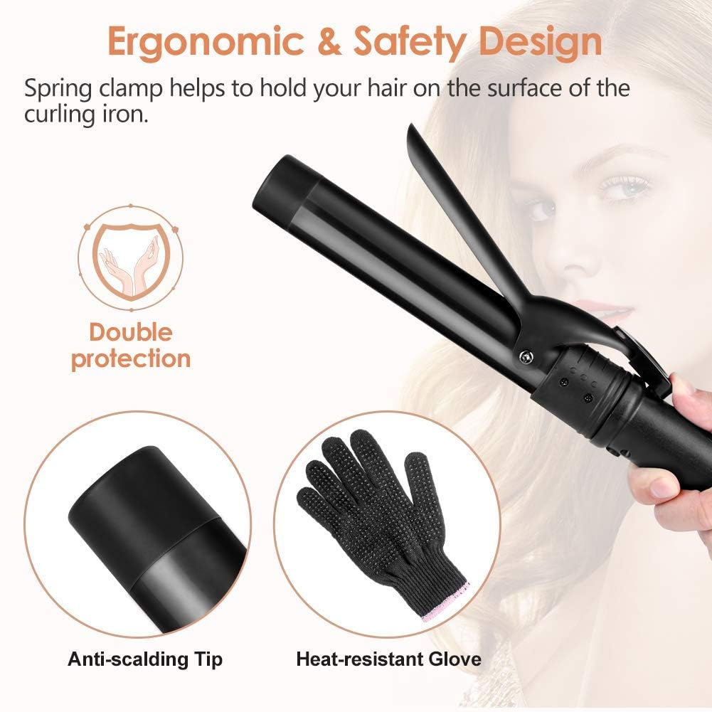 User curling hair with Duomishu 6-in-1 curling iron