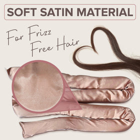 User demonstrating NYK1 Heatless Curlers in hair