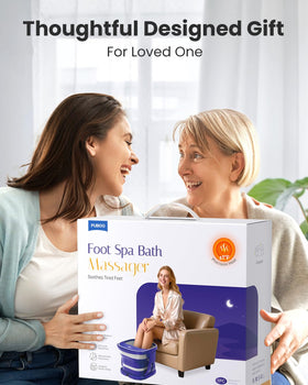 User enjoying the Puboo Foot Spa at home
