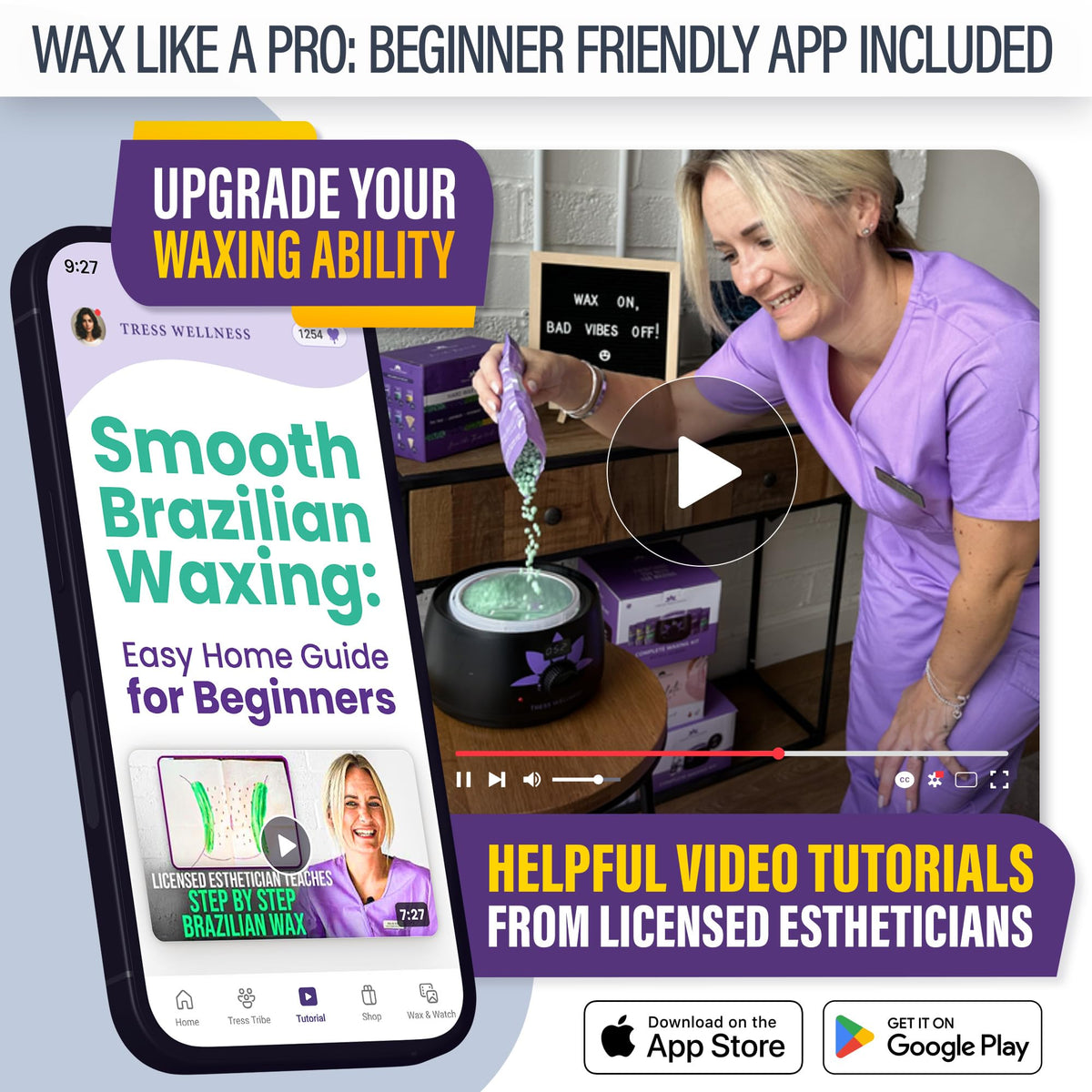User-friendly manual from Tress Wellness Waxing Kit