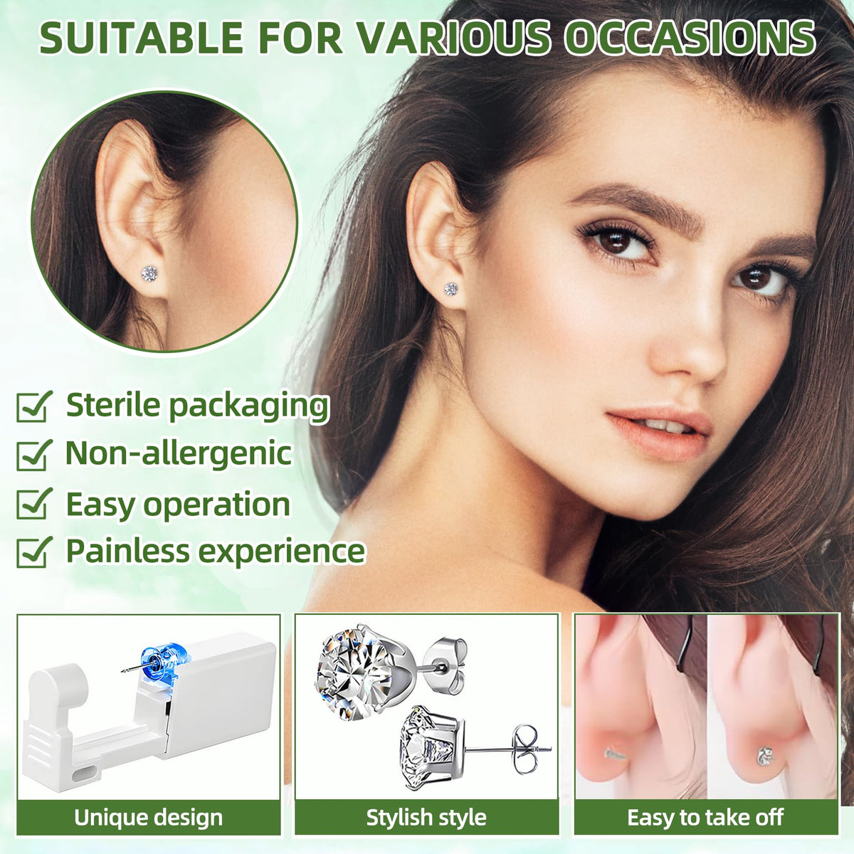 User-friendly Novopiercing ear piercing gun in action