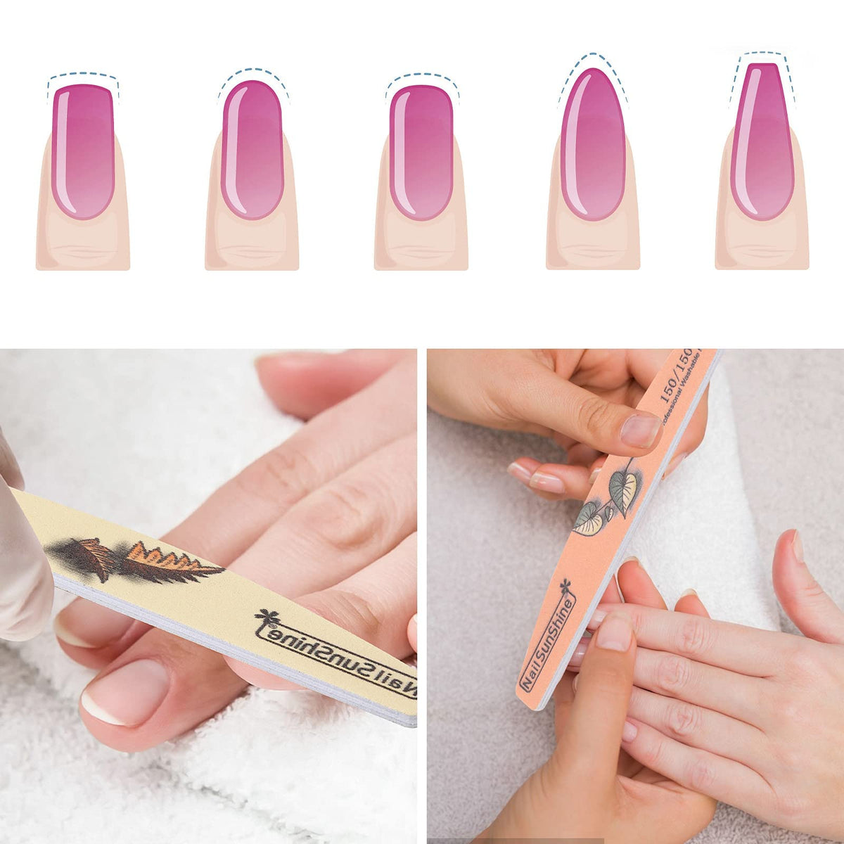 User holding BTYMS nail file for acrylic nails