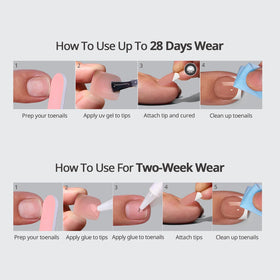 User manual and alcohol pads with BTArtbox Press On Toenails