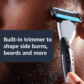 User preparing to shave with Basics razor