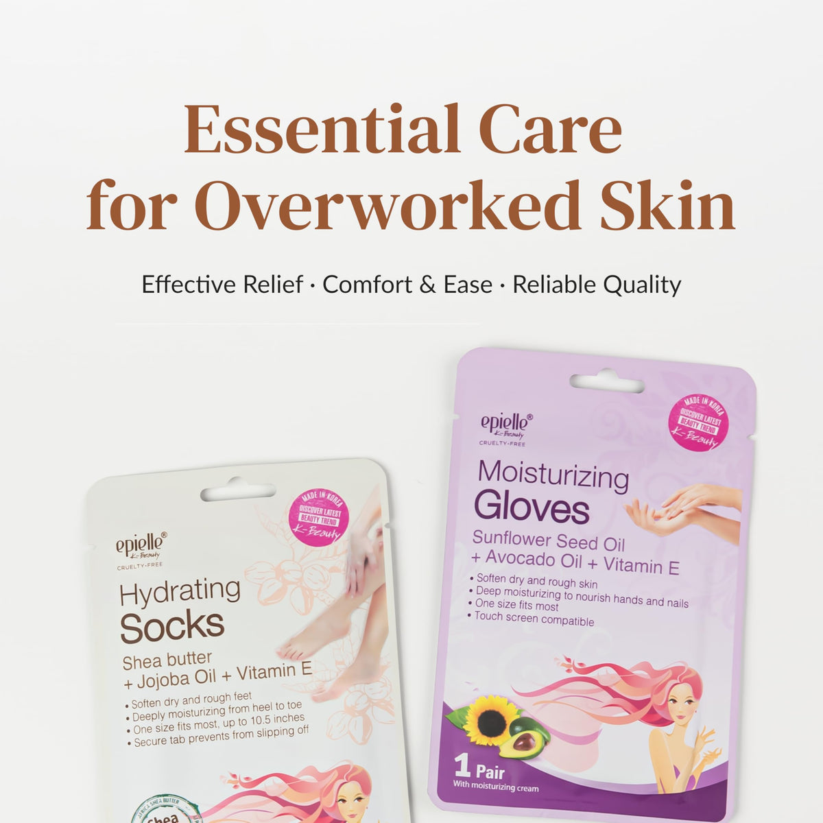 User relaxing with Epielle Hydrating Foot Mask