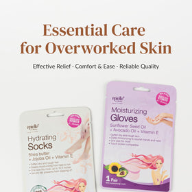 User relaxing with Epielle Hydrating Foot Mask