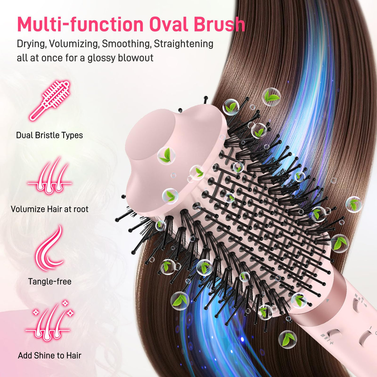 User styling hair with MESCOMB Hot Air Styler