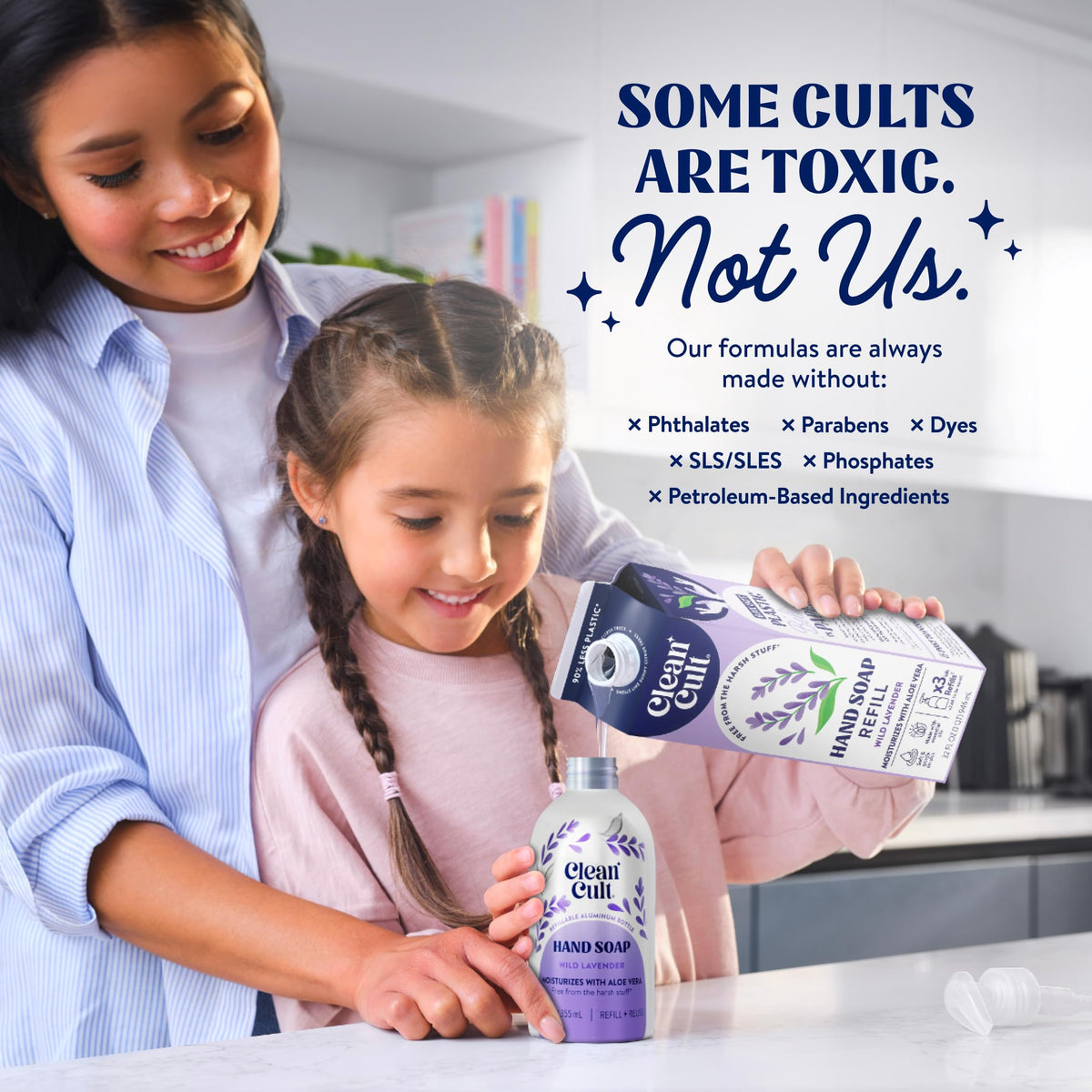 User washing hands with Cleancult Liquid Hand Soap