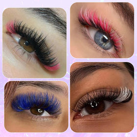 User wearing Winifred Colored Lash Clusters at a festival
