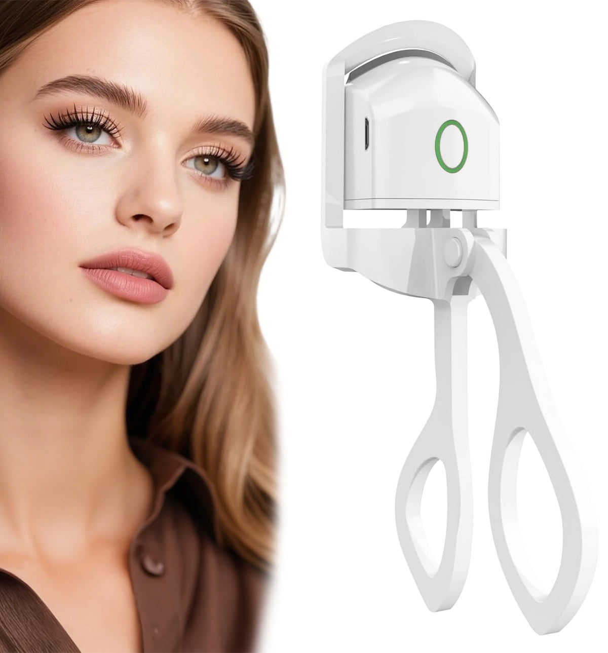 Utook Heated Eyelash Curler front view in elegant packaging