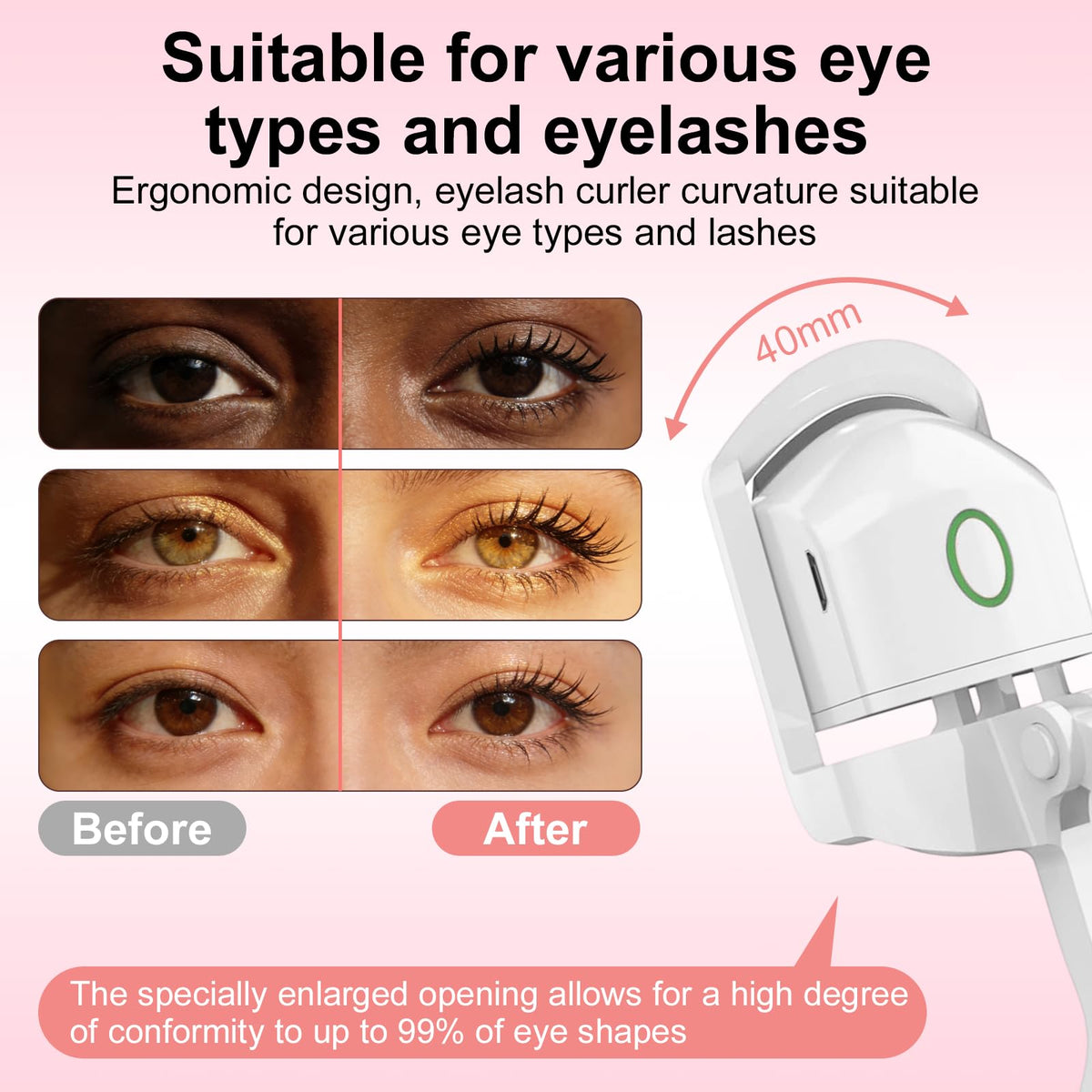 Utook Heated Eyelash Curler with silicone pad for safety