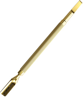 Utopia Care Cuticle Pusher Tool front view with stainless steel finish