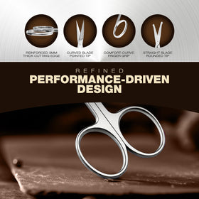 Utopia Care eyebrow scissors in a travel bag for convenience