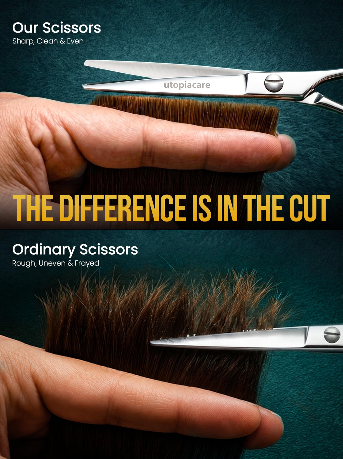 Utopia Care Hair Scissors 6.5 inch sharp blades close-up