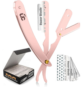 Utopia Care Professional Straight Razor in Rose Gold front view
