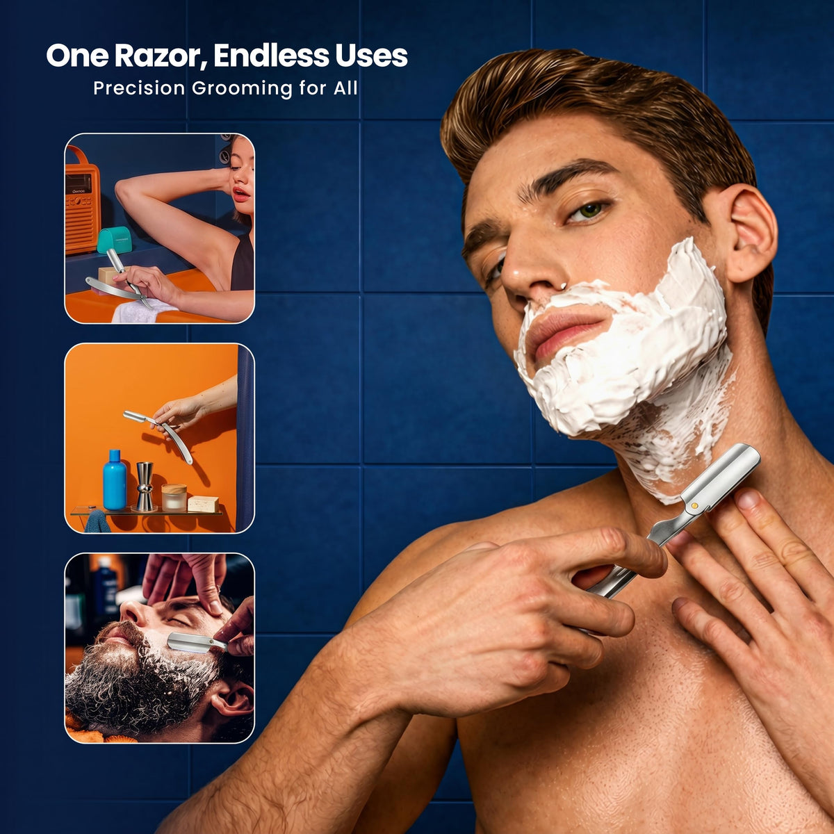 Utopia Care Straight Razor on a wooden surface