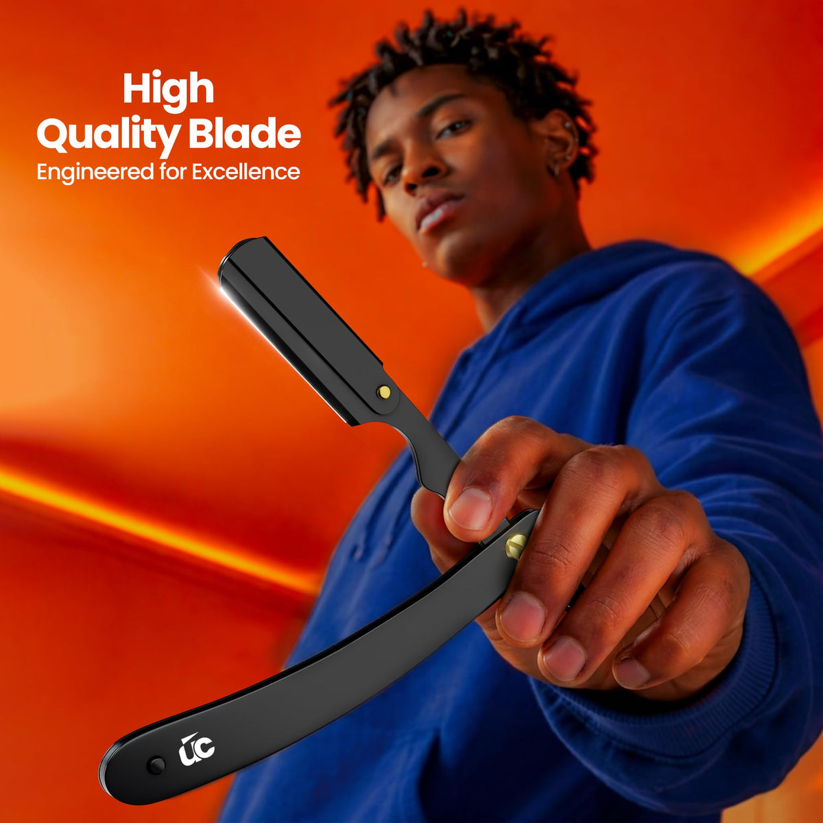 Utopia Care Straight Razor with chrome finish and brass body