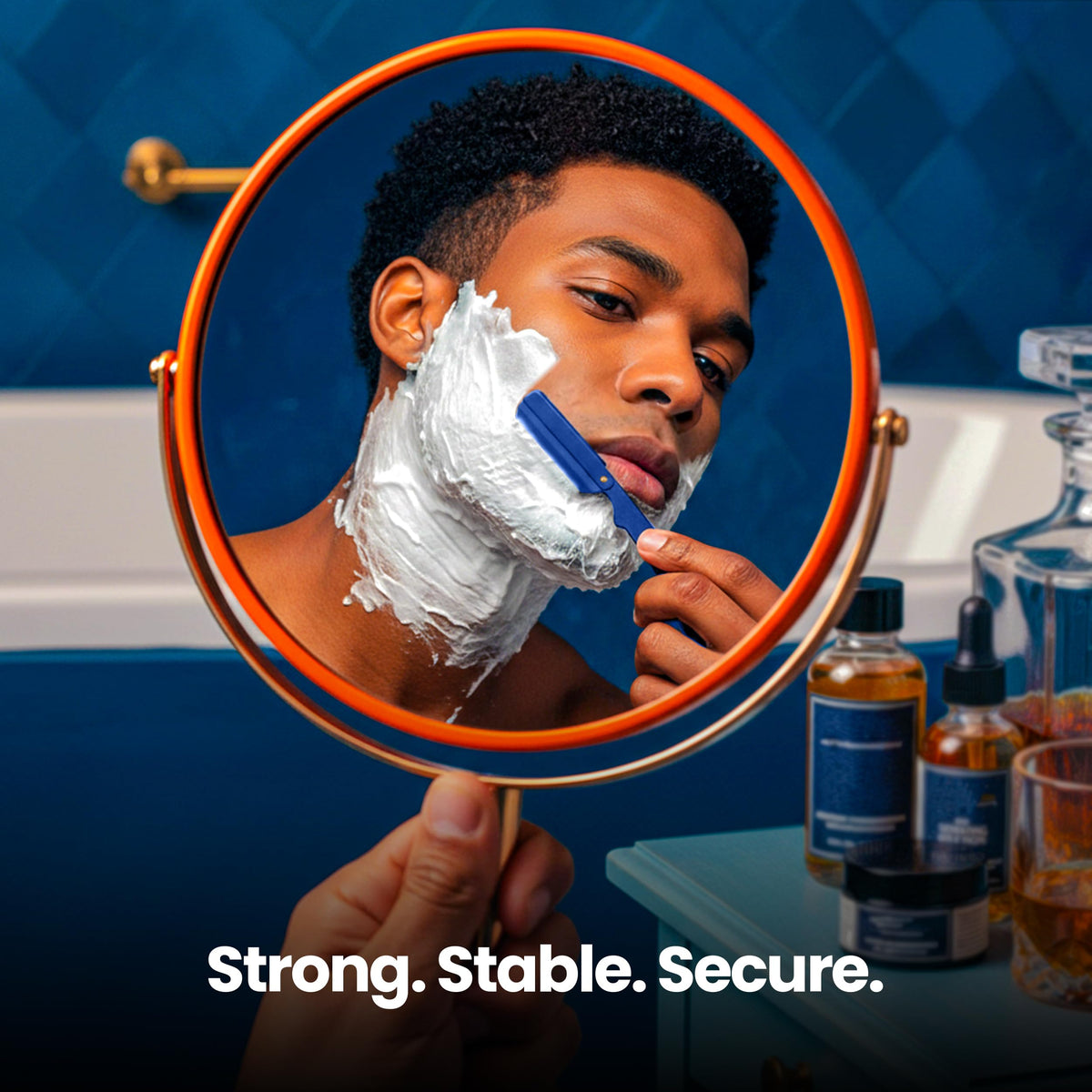Utopia Care Straight Razor with safety cap in place