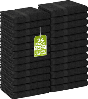 Utopia Towels Salon Towels pack of 24 black cotton towels