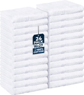 Utopia Towels Salon Towels pack of 24, white, front view