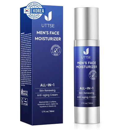 Uttse 6-in-1 Men's Face Moisturiser front view with packaging