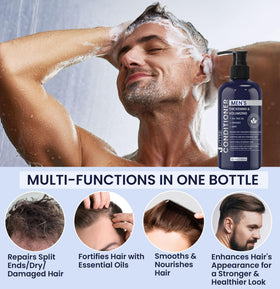 Uttse Biotin Hair Growth Conditioner 10.1 fl.oz dark blue bottle back view