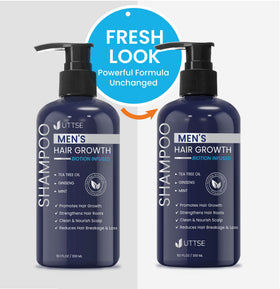 Uttse Biotin Hair Growth Shampoo for Men in shower setting