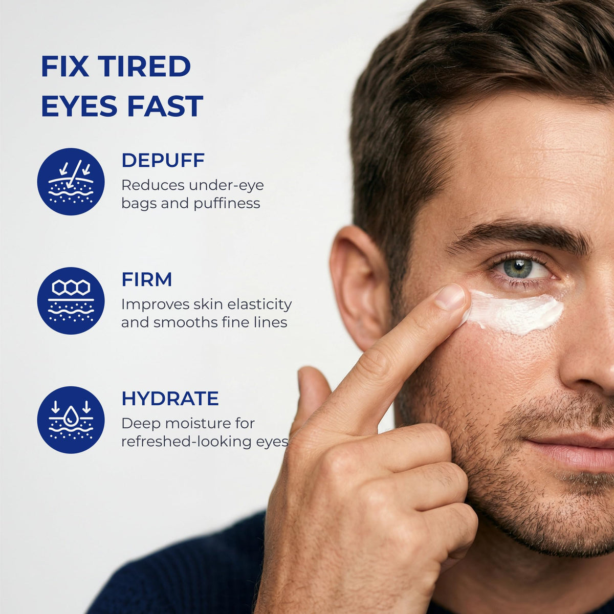 Uttse Men’s Anti Aging Eye Cream side view with texture