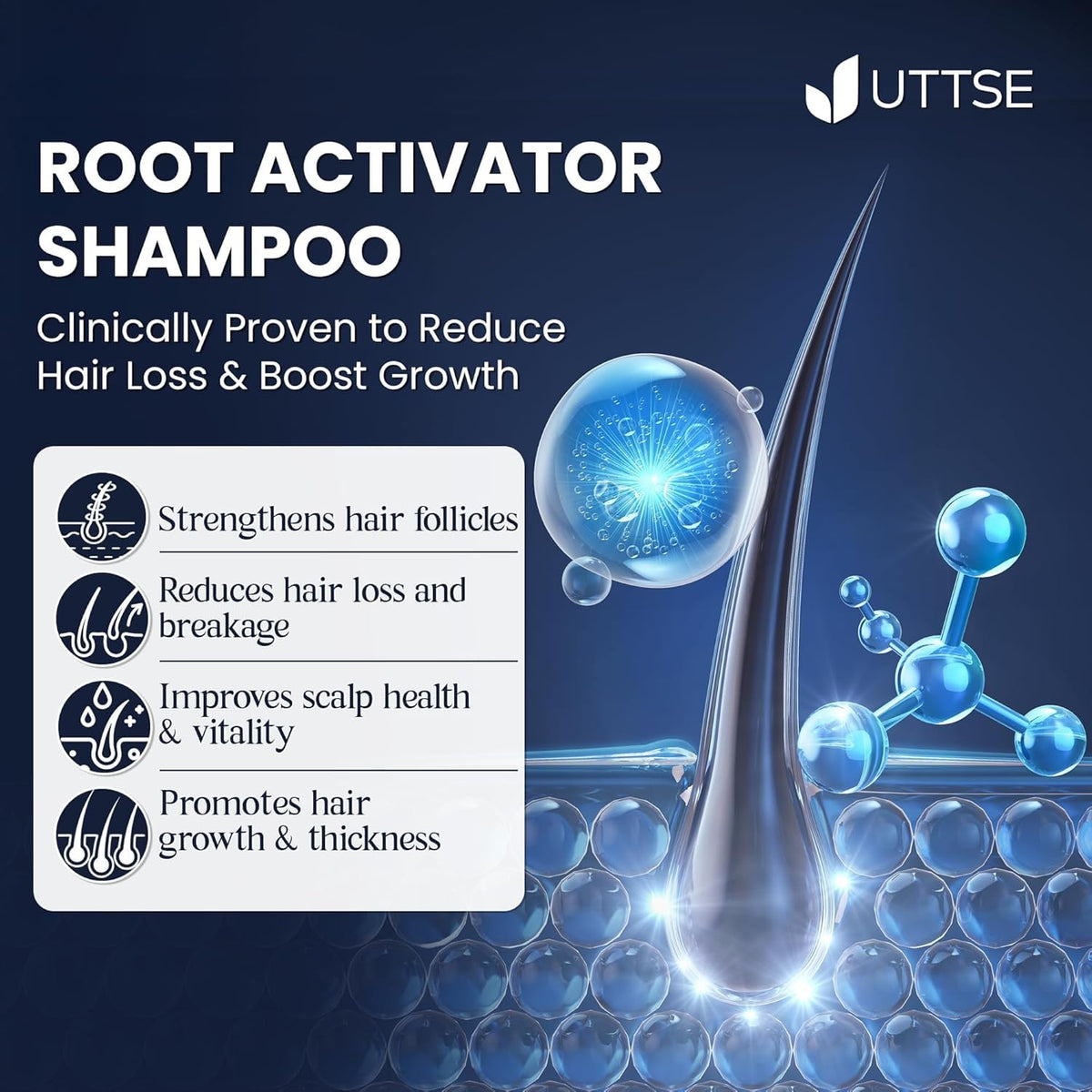 Uttse Root Activator Shampoo 408g in lifestyle setting