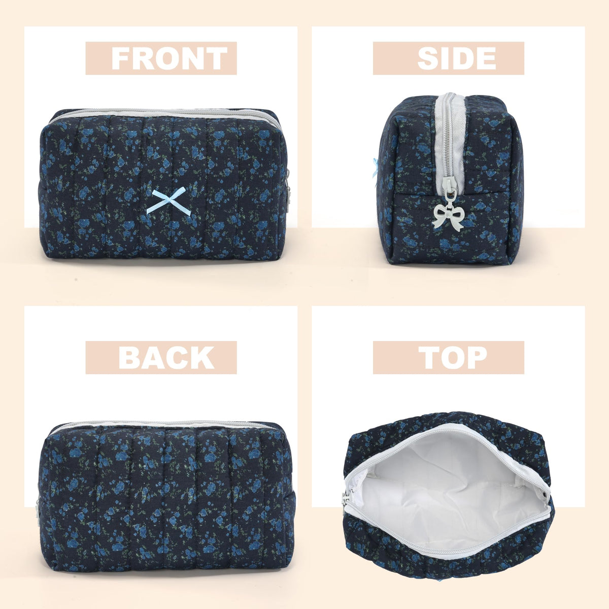 UUYUUY Makeup Bag open with makeup items inside