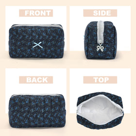 UUYUUY Makeup Bag open with makeup items inside