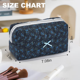 UUYUUY Makeup Bag showing floral design and zipper