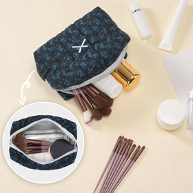 UUYUUY Makeup Bag side view with floral pattern