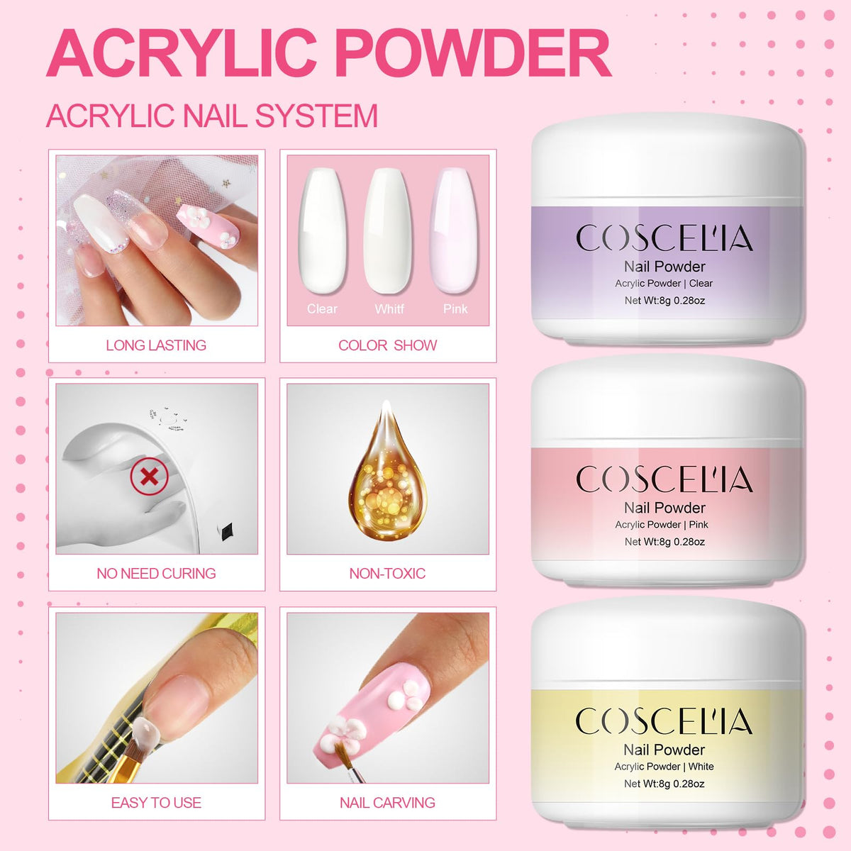 UV lamp from COSCELIA Acrylic Nail Kit