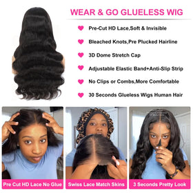 Uveous 20 Inch Glueless Wig side view highlighting natural hairline