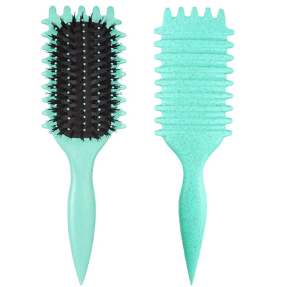 UVZNUMG Curly Hair Brush ergonomic handle front view