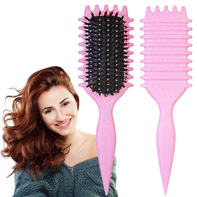 UVZNUMG Curly Hair Brush front view with ergonomic handle