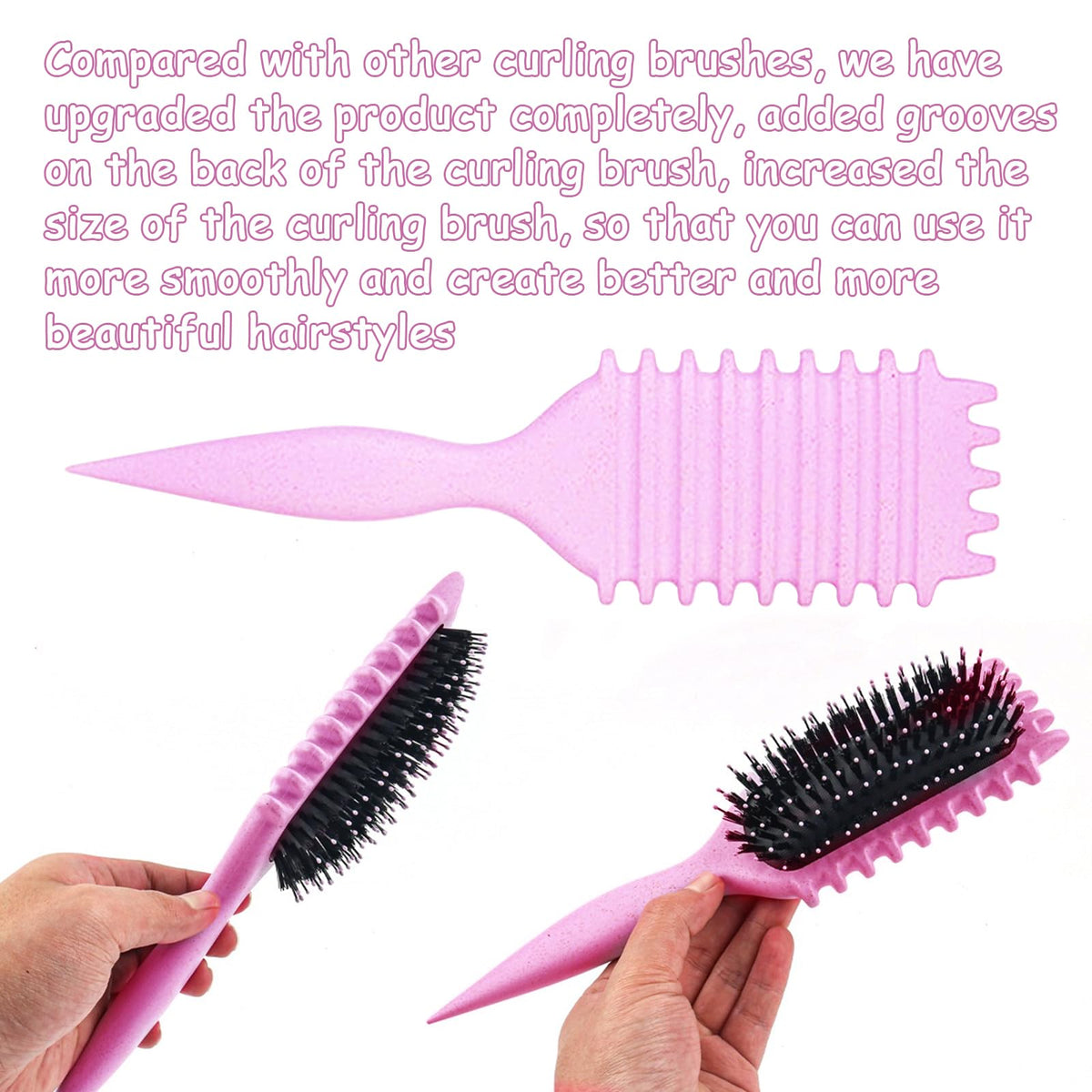 UVZNUMG Curly Hair Brush showing soft bristles