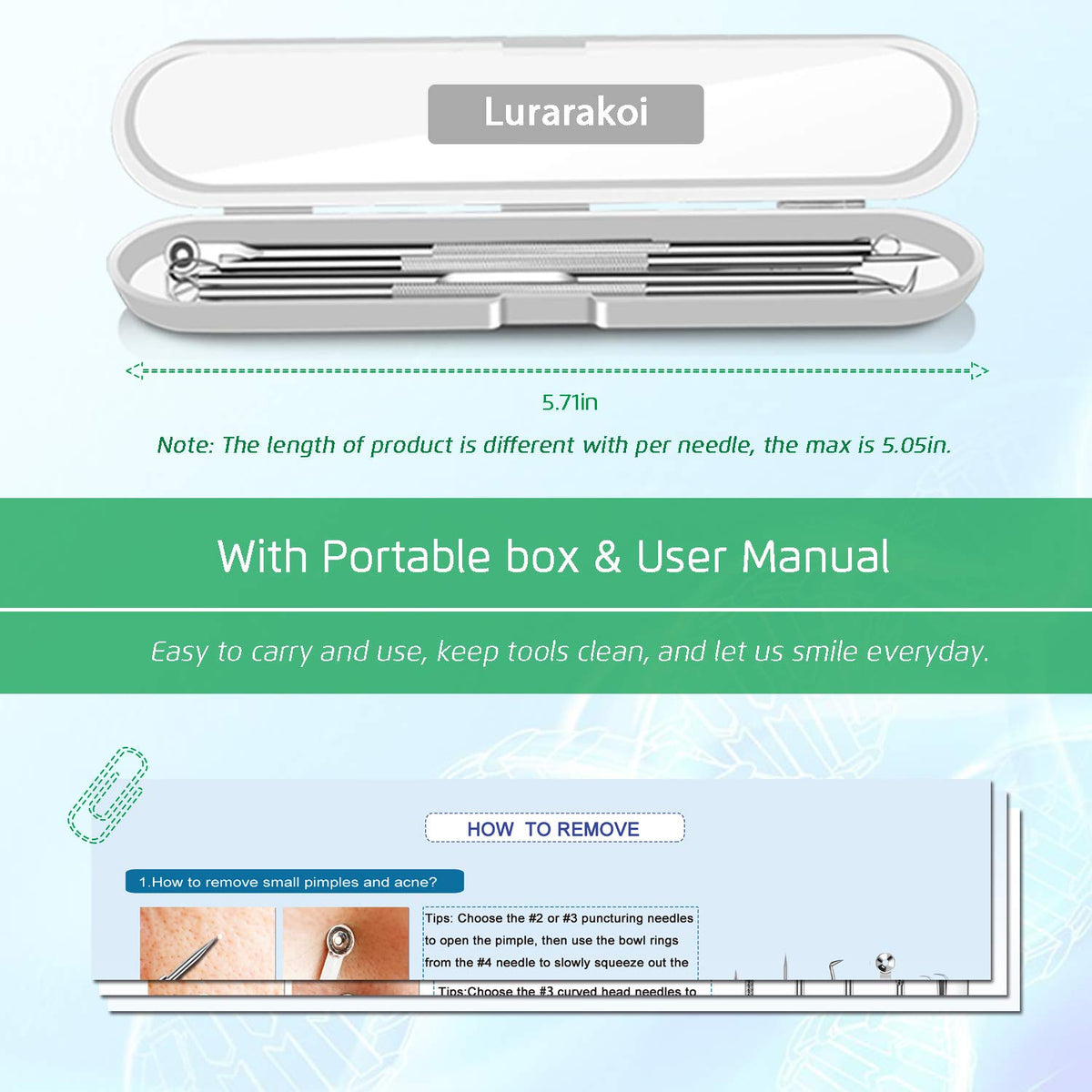 UWOIST blackhead extractor tools in portable box