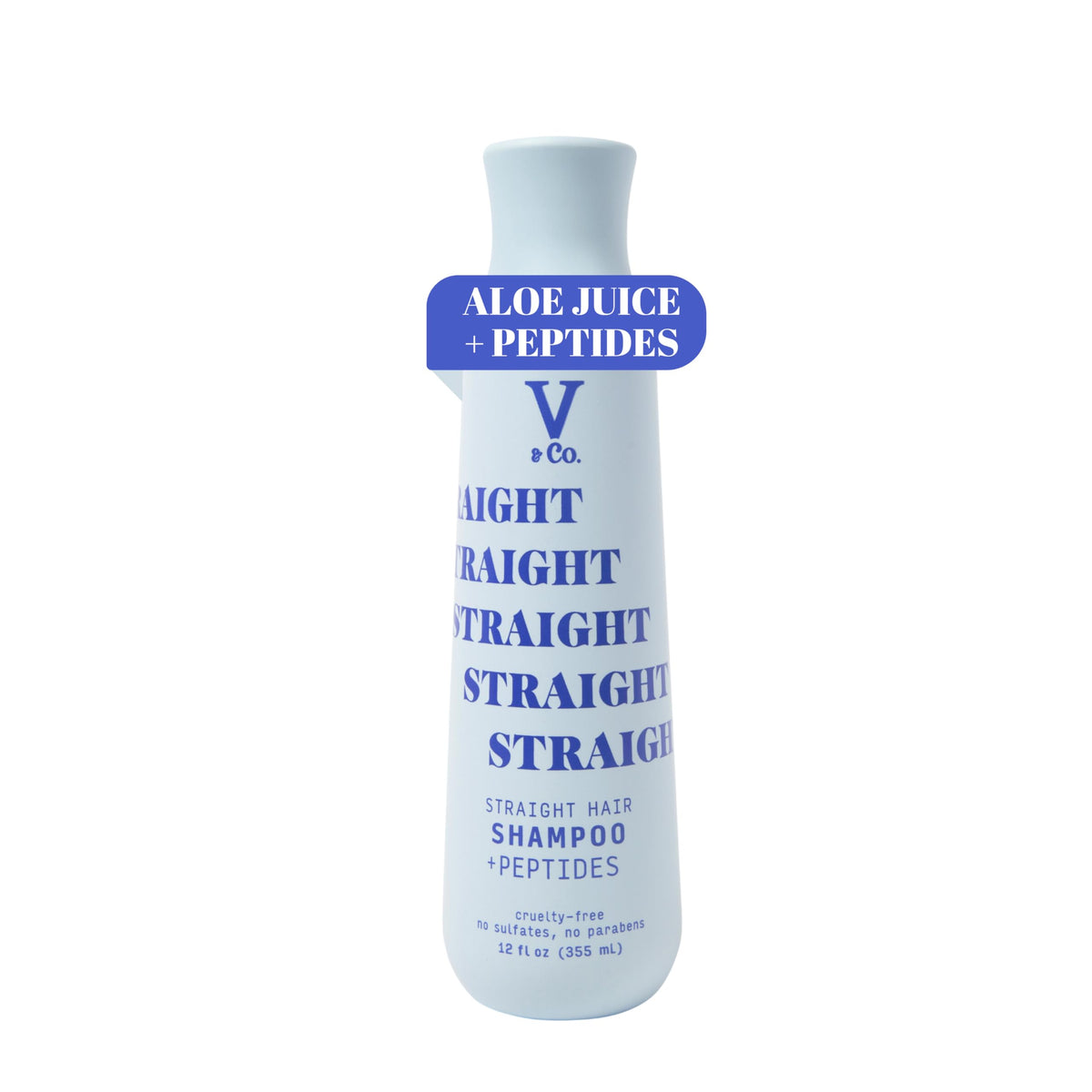 V&CO Straight Hair Moisturizing Shampoo 12 oz front view