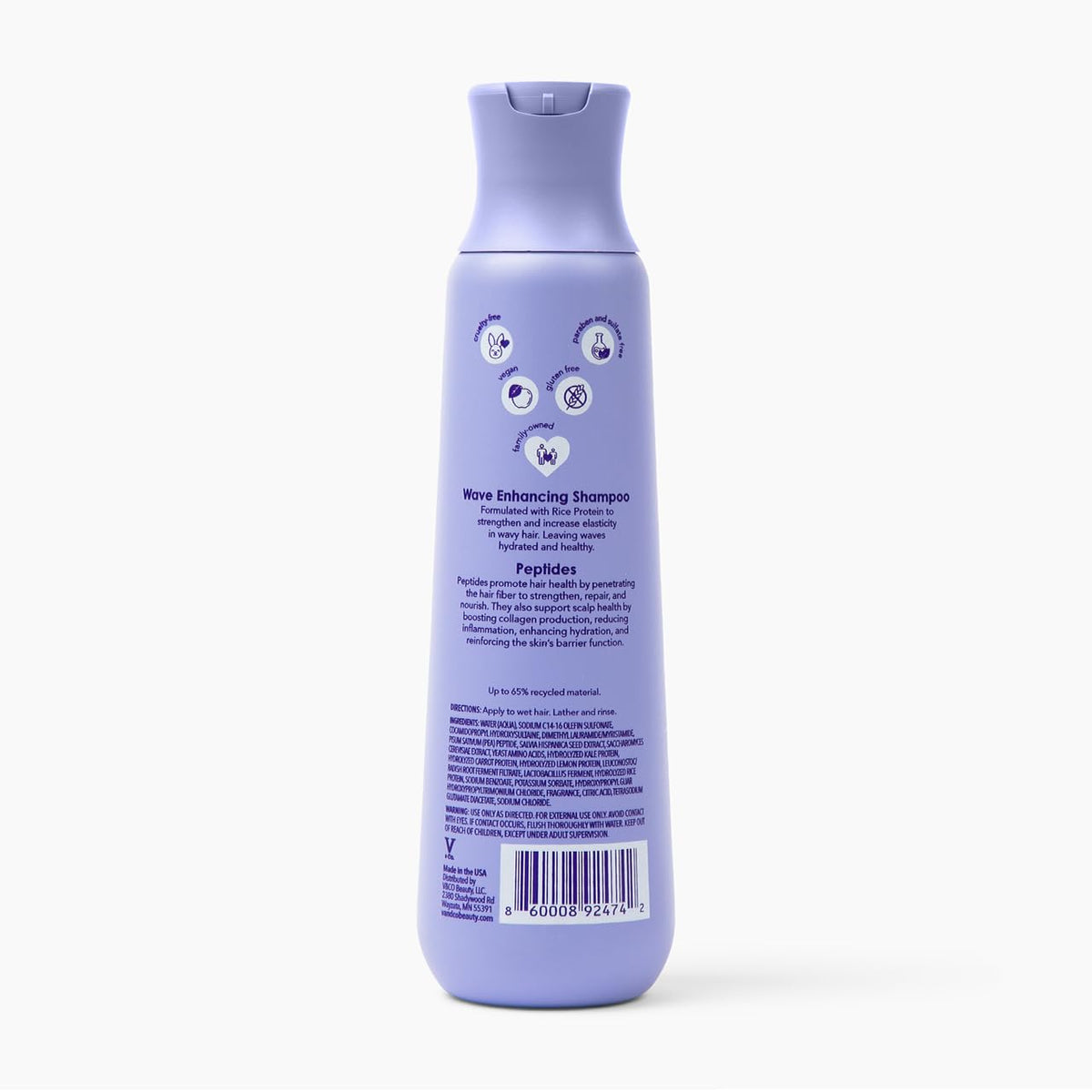 V&CO Wave Babe Shampoo product details on display