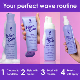 V&CO Wave Babe Shampoo with ingredients displayed