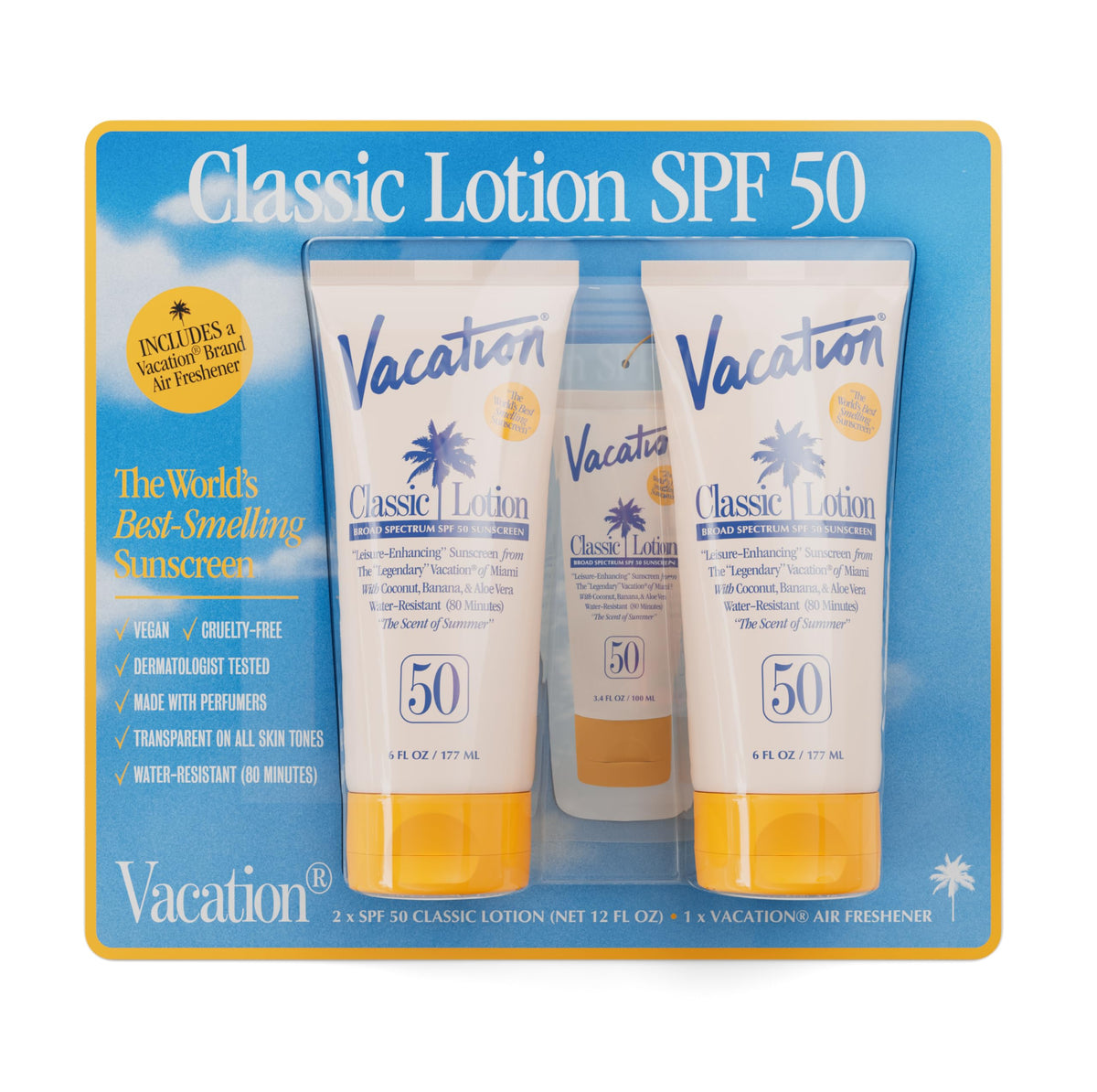 VACATION Classic SPF 50 Sunscreen Face + Body Lotion front view