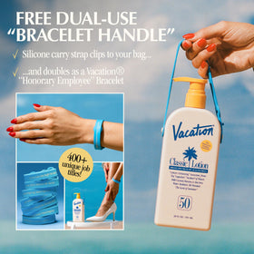 VACATION Classic SPF 50 Sunscreen Lotion lifestyle scene at the beach