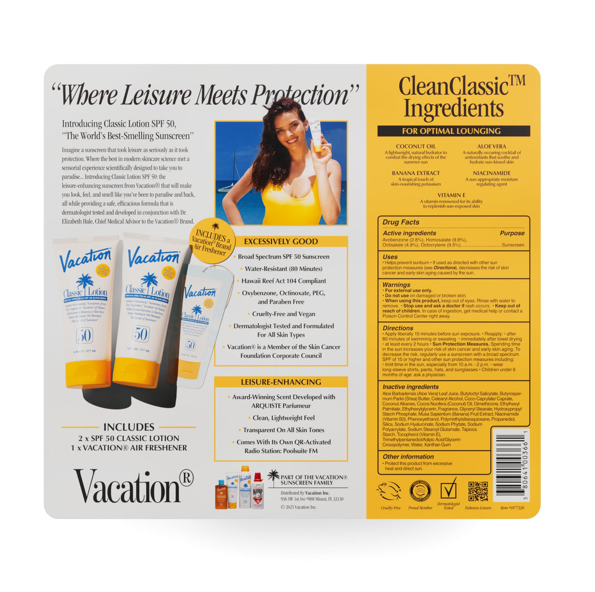 VACATION Classic SPF 50 Sunscreen lotion texture close-up