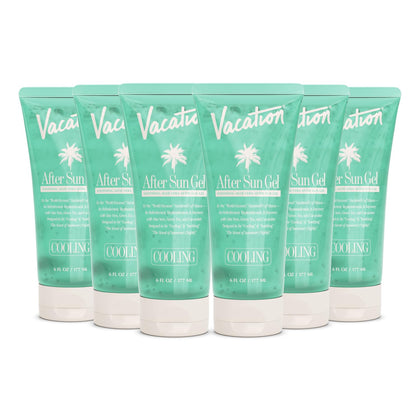 VACATION Mini After Sun Aloe Vera Gel front view, pack of 6