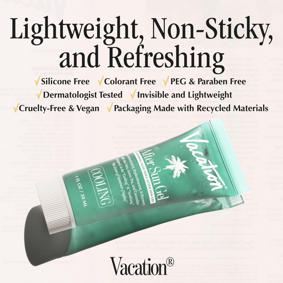 VACATION Mini After Sun Aloe Vera Gel with cucumber and green tea
